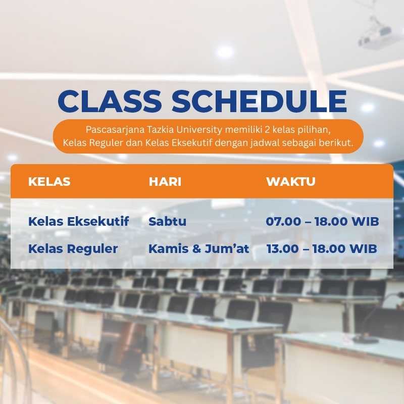 Jadwal S2 Tazkia Reguler dan Eksekutif